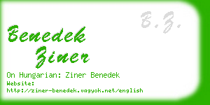benedek ziner business card